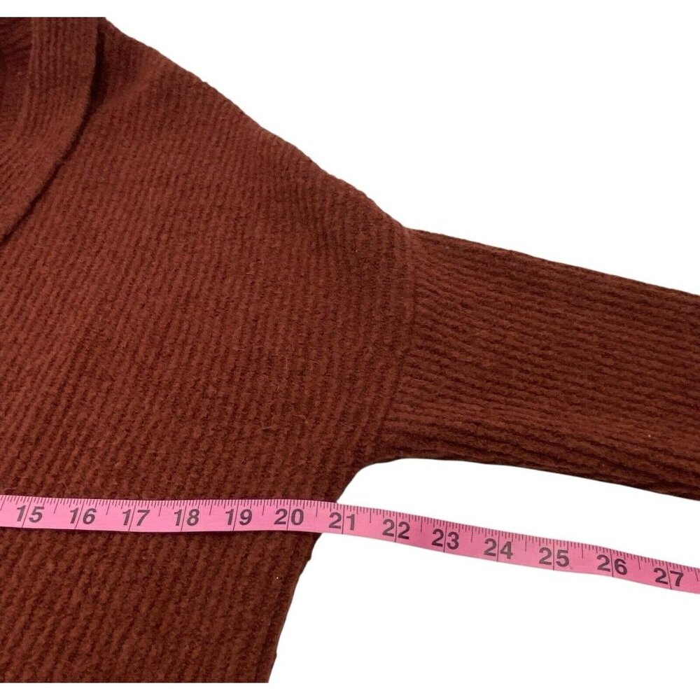 J CREW 365 Women Pullover Sweater Oversized V Neck Long Sleeve Sz S Orange 10-8 - Picture 4 of 9